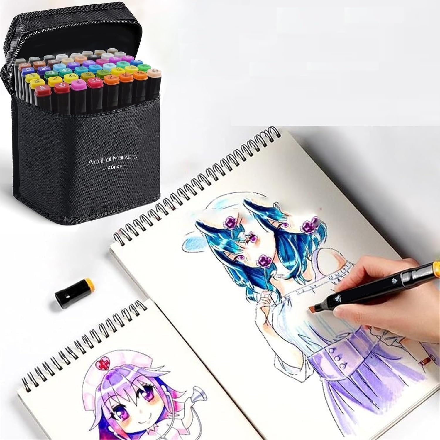 Dual Tips 48 Colors Markers Set