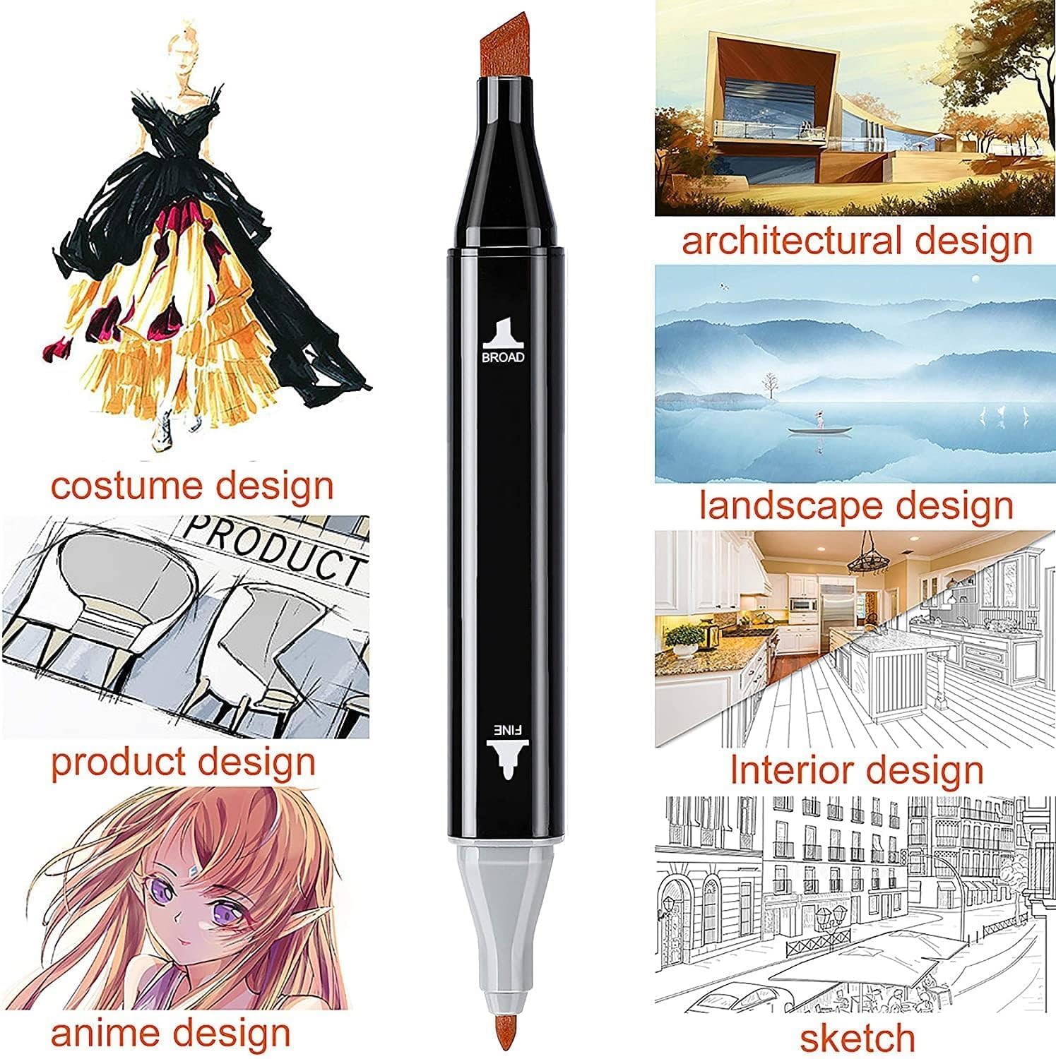 Dual Tips 48 Colors Markers Set - Image 2