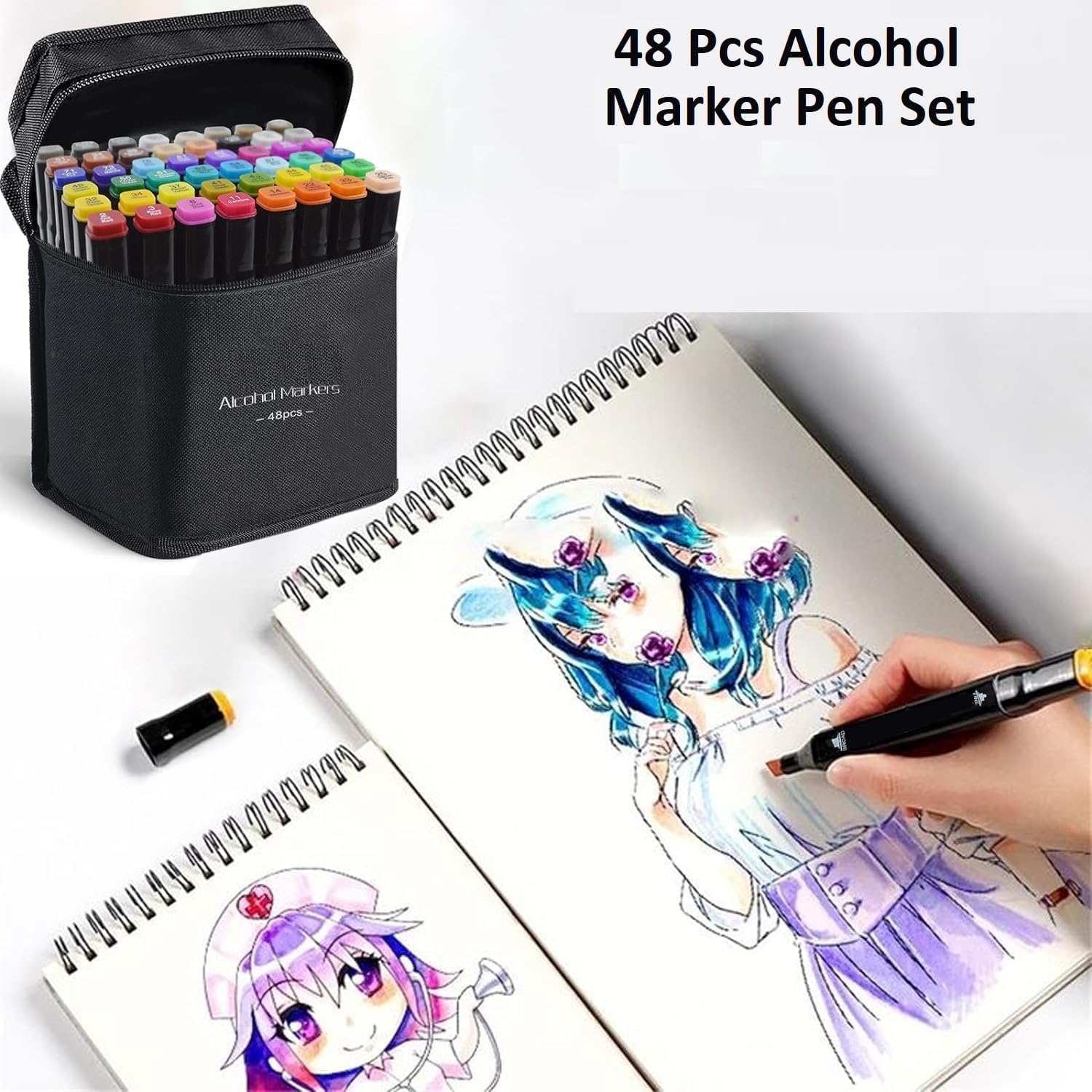 Dual Tips 48 Colors Markers Set - Image 4