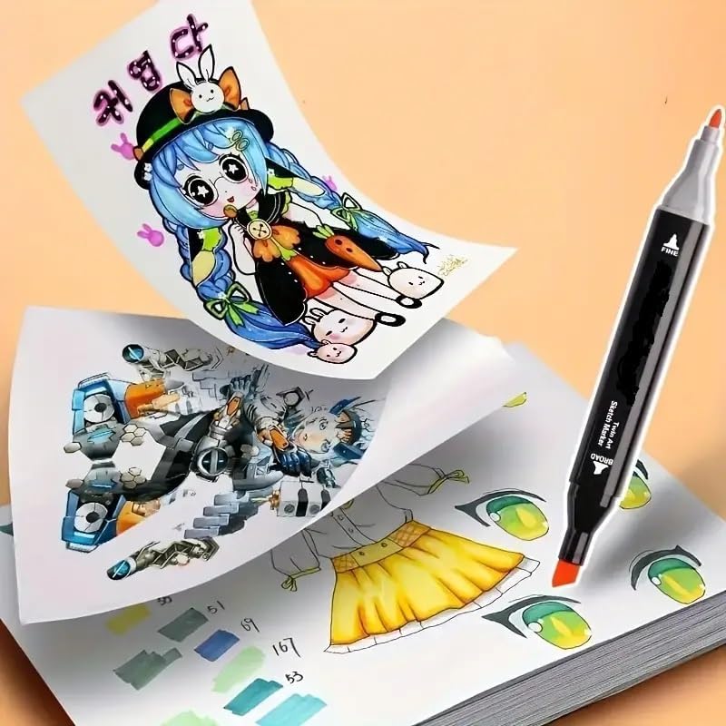 Dual Tips 48 Colors Markers Set - Image 6